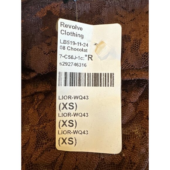 LIONESS Black Swan Lace Maxi in Chocolate Brown X-Small Womens Long Skirt - Picture 11 of 15